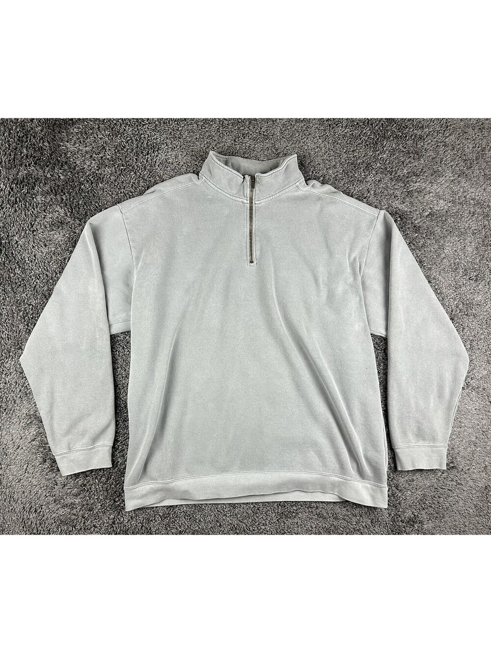 Comfort Colors 1580 Mens 2XL Grey Garment Dyed Quarter Zip Sweatshirt Pullover